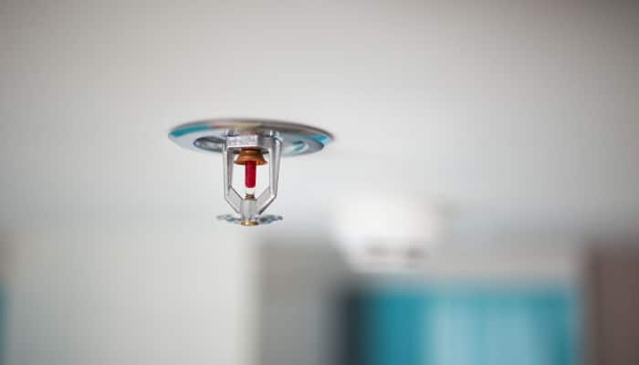 Fire Sprinkler Close Up Exterior Of Building